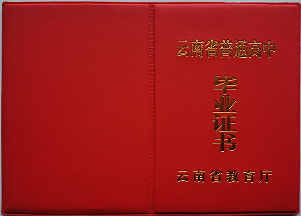 云南省94年高中毕业证样本_图片