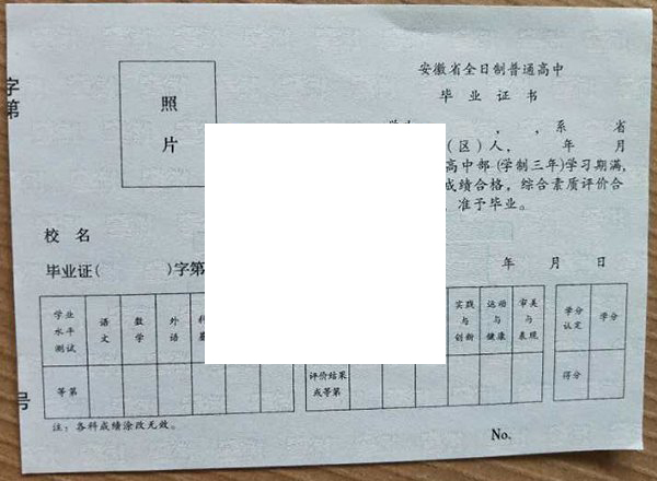 安徽省六安一中毕业证