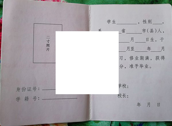 镇安县第二中学毕业证样本