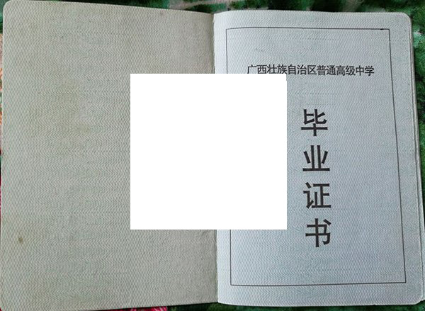 南宁市第二中学2004年毕业证