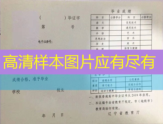 阜新市高中毕业证样本丢了能补吗